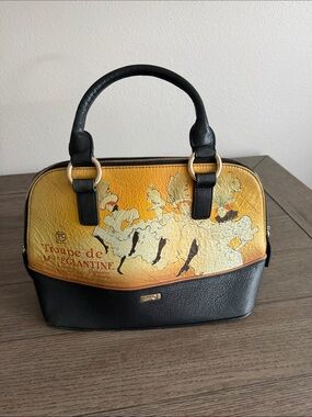 Icon Yellow & Black Graphic Dome Satchel